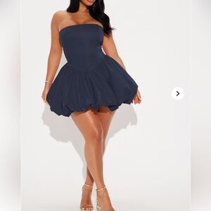 Fashion Nova Strapless Navy Dress